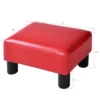 Costway Small Ottoman Footrest PU Leather Footstool Rectangular Seat Stool Red -Costway GUEST c1b413f4 5375 4664 803b 360be0c97db9