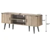 Costway TV Stand Entertainment Center For TV's Up To 65'' W/ Storage Cabinets & Wood Legs