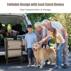 Costway Set Of 4 Patio Folding Chairs Sling Portable Dining Chair Set W/ Armrest -Costway GUEST c224fc48 794c 44c9 be37 616ca33ce99d