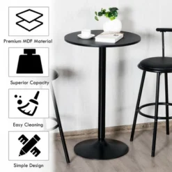 Costway 4 PCS Round Pub Table 24'' Bistro Bar Cocktail Table W/Metal Base Black 16 Costway 4 PCS Round Pub Table 24'' Bistro Bar Cocktail Table W/Metal Base Black -Costway GUEST c23afe17 fe37 41dd ae1a 92a0baa80a17