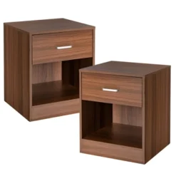 Costway Set Of 2 Nightstand End Side Table Storage Cabinet W/ Drawer Home Office -Costway GUEST c2424faf 9e53 4e08 9b33 044837ffdcd4