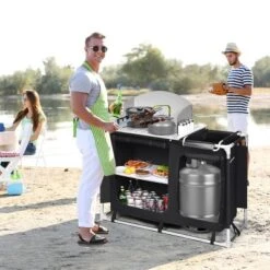 Costway Portable BBQ Camping Grill Table Kitchen Sink Station W/ Storage Organizer Basin -Costway GUEST c2be0956 2058 425e aa6b e5ed42d58edf