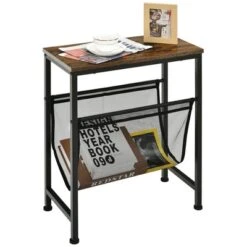 Costway Narrow End Table Magazine Holder Sling Industrial Accent Console Table -Costway GUEST c2c4c0e0 4db6 4715 a725 d1a5e2465925