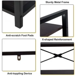 Costway 4-Tier Bookshelf Industrial Bookcase Diaplay Shelf Storage Rack Rustic BrownBlack -Costway GUEST c2c58bf7 5d40 4590 b7a3 c4e4f47cdf90