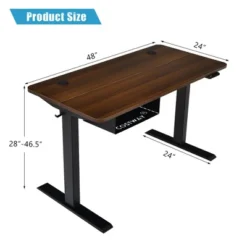 Costway 48'' Electric Standing Desk Height Adjustable W/ Control Panel & USB Port RusticWalnut -Costway GUEST c2e901f0 939c 4027 8ae0 76891ff54483