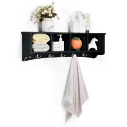 Costway Hanging Entryway Shelf Coat Rack Wall Mounted Storage Cabinets -Costway GUEST c330211f 97ce 4f1b 891e e5ffdcb1a37c
