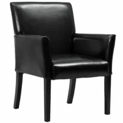 Costway Set Of 2 PU Leather Guest Chairs Reception Side Arm Chairs Upholstered Wood Leg -Costway GUEST c386601d c879 4929 a804 34bb9417c19d