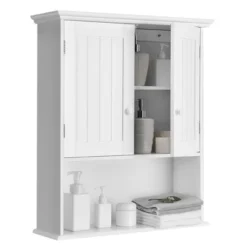 Costway Wall Mount Bathroom Cabinet Storage Organizer Medicine Cabinet With 2-Doors And 1- Shelf Cottage Collection Wall Cabinet -Costway GUEST c3cb43ed 650b 4062 86a4 5f29ecc41fa0