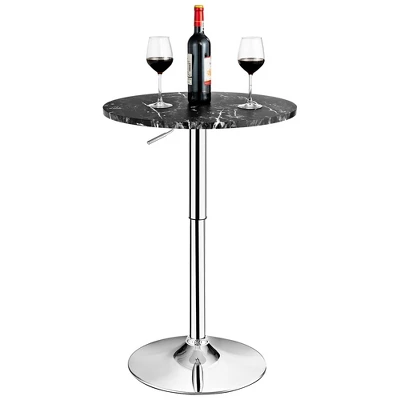 Costway 6PCS Round Bistro Bar Table Height Adjustable 360-degree Swivel WhiteBlack 4 Costway 6PCS Round Bistro Bar Table Height Adjustable 360-degree Swivel WhiteBlack - Image 2