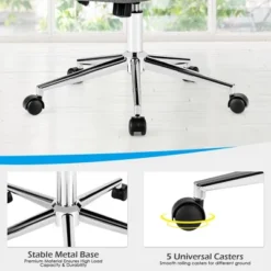 Costway Mid Back Armless Office Chair Adjustable Swivel Fabric Task Desk Chair -Costway GUEST c3faad00 ec3a 4b62 8b26 35de1d20bbd1