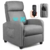 Recliner Massage Chair, Ergonomic Adjustable Single Sofa With Padded Seat Grey 1 Recliner Massage Chair, Ergonomic Adjustable Single Sofa With Padded Seat Grey -Costway GUEST c40f79e5 097d 4431 b4a5 e8dfc78966fe