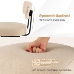 Costway Set Of 4 Swivel Bar Stools Counter Height Upholstered Kitchen Dining Chair Gray/Beige -Costway GUEST c4510806 30bc 412c 8266 a4480a4297a2