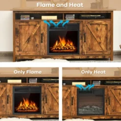 Costway 60'' Industrial Fireplace TV Stand W/18'' 750W/1500W Electric Fireplace -Costway GUEST c45e69aa 8a70 4afa a60e 3514ad3bd208