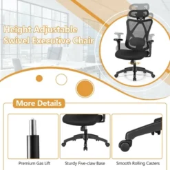 Costway Reclining Mesh Office Chair Swivel Chair W/ Adjustable Lumbar Support -Costway GUEST c464bc7e f30c 436f a845 8d7fd30be28f