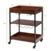 Costway 3 Tier Trolley Cart Kitchen Island Serving Bar Cart W/ Glass Holder & Wine Rack -Costway GUEST c469642e 1561 42c6 ae9b 769ca990717e