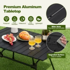 Costway Heavy-Duty Aluminum Camping Table, Folding Outdoor Picnic Table With Carrying Bag -Costway GUEST c4efbb52 c062 4036 8e02 e758fe2d3515