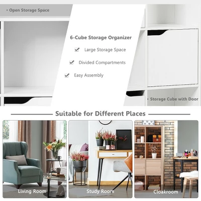 Costway 9 Cube Bookcase Cabinet Wood Bookcase Storage Shelves Room Divider Organization 8 Costway 9 Cube Bookcase Cabinet Wood Bookcase Storage Shelves Room Divider Organization - Image 6
