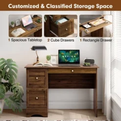 Costway Vintage Computer Desk Home Office Study Table Spacious Workstation W/ 3 Drawers 15 Costway Vintage Computer Desk Home Office Study Table Spacious Workstation W/ 3 Drawers -Costway GUEST c58e0731 b53b 4704 8e4c 7e9181d92ec8