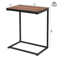 Costway 22''x14''x26'' Sofa Side End Table Laptop Holder Multiple Stand Desk BrownWalnut
