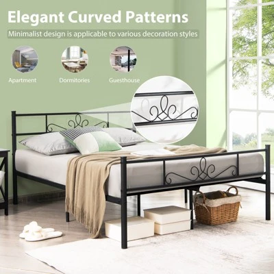 Costway Twin/Queen/Full Metal Platform Bed Frame With Headboard And Footboard No Box Spring Needed 10 Costway Twin/Queen/Full Metal Platform Bed Frame With Headboard And Footboard No Box Spring Needed - Image 8