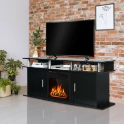 Costway 63'' Fireplace TV Stand W/18'' 1500W Electric Fireplace Up To 70'' Black -Costway GUEST c62313f9 3773 48ac a95a 1428c3216164