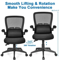 Costway Mesh Office Chair Adjustable Height&Lumbar Support Flip Up Armrest Black -Costway GUEST c63cde7d bcb9 4bdc ad16 4b06454003d5
