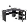 Costway Modern L-Shaped Computer Desk Writing Study Office Corner Desk W/Shelves -Costway GUEST c64d6922 ff92 471a bd83 04ddb05b2165