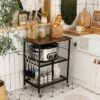 Costway 3-Tier Kitchen Serving Cart Utility Standing Microwave Rack W/ Hooks -Costway GUEST c65e9e08 e207 4e84 afd4 c675b4593e27