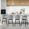Costway Set Of 4 Swivel Bar Stools Tufted Bar Height Pub Chairs With Rubber Wood Legs Grey/Beige -Costway GUEST c663b732 2f89 4ee5 9ac2 3464aaf71f1a