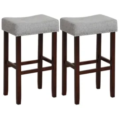 Costway Set Of 2 Counter Height Bar Stools Saddle Kitchen Chairs With Wooden Legs -Costway GUEST c6be587d f711 4ef2 a85e 3ec5ba7f23b3