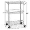 Costway 3-Tier Utility Cart Heavy Duty Wire Rolling Cart W/Handle Bar Storage Trolley -Costway GUEST c6c4b94a fb36 4c5c 9406 bdc10c8d280e