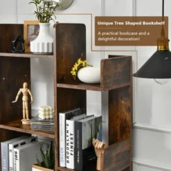 Costway Bookshelf Tree-Shaped Bookcase W/13 Storage Shelf Rustic Industrial Style -Costway GUEST c6cb9aaf b796 495a 8357 33f079081be0