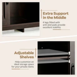 Costway Buffet Storage Cabinet Farmhouse Sideboard W/9-Bottle Wine Rack & 2 Doors 19 Costway Buffet Storage Cabinet Farmhouse Sideboard W/9-Bottle Wine Rack & 2 Doors -Costway GUEST c6e02401 fb9a 4aad 94ed 46258586f1d9