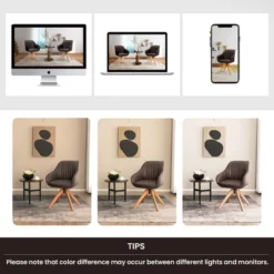 Costway 360degreesSwivel Accent Chair Modern Leathaire Armchair With Beech Wood Legs Brown 19 Costway 360degreesSwivel Accent Chair Modern Leathaire Armchair With Beech Wood Legs Brown -Costway GUEST c71ecda5 6856 4267 bb20 b5071a9b9dd8