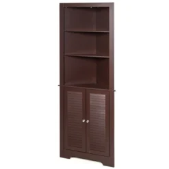 Costway Bathroom Corner Storage Cabinet Free Standing Tall Bathroom Cabinet W/3 Shelves -Costway GUEST c7374fd8 d601 41da 9748 a2efdd473a3e