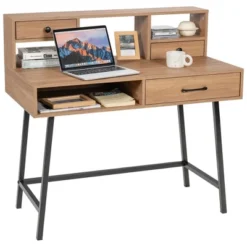 Costway Makeup Vanity Table Computer Writing Desk Storage With Drawer Shelf Industrial -Costway GUEST c7a3bcb8 d2ee 40b3 84eb 02f81cb31a7b