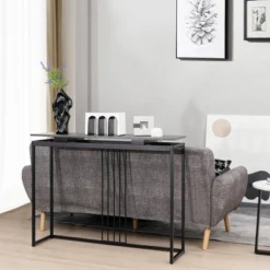 Costway Console Entrance Couch Table Narrow Faux Marble Top For Living Room, Hallway -Costway GUEST c7aa0494 c27b 4c5c a06c 1dfcfb91c09c