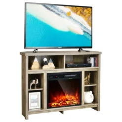 Costway 41.5'' Corner Fireplace TV Stand Storage Cabinet Electric Space Heater -Costway GUEST c7bae5f9 6cb4 4167 8108 e3f98ffa1a22