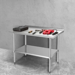 Costway Stainless Steel Table For Prep & Work W/ Backsplash -Costway GUEST c7cd8c10 f4aa 471a 8282 81e0250b4016