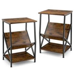 Costway 2PCS 3-Tier Industrial Side End Table With Storage Shelf Heavy Duty Accent Table 19 Costway 2PCS 3-Tier Industrial Side End Table With Storage Shelf Heavy Duty Accent Table -Costway GUEST c7e38b85 b551 4351 8eb2 c64f7c16f4e5