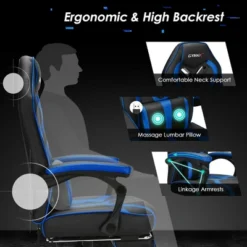 Costway Massage Gaming Chair Racing Recliner Computer Desk Chair W/Footrest -Costway GUEST c808f30a 3715 426e 9c1e 06f07733719f