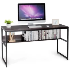 Costway 55'' Industrial Computer Desk W/ Storage Shelf Adjustable Foot Pads -Costway GUEST c8699b11 2ac8 48ac a908 6d9a4b0ecdf1