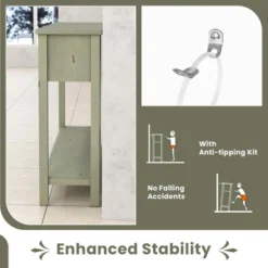 Costway Farmhouse Console Table 48'' Entryway Table With 2 Drawers & Open Storage Shelf -Costway GUEST c89734f5 6597 441a 8f4b 2f5fa7ac6ee5