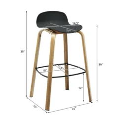 Costway Modern Set Of 4 Barstools 30inch Pub Chairs W/Low Back & Metal Legs Black -Costway GUEST c8a97884 f311 4a1a 8d34 d1adb5d510f6