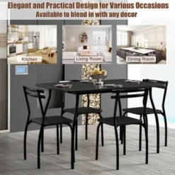 Costway 5 Piece Dining Set Table 30.0" And 4 Chairs Home Kitchen Room Breakfast Furniture Black -Costway GUEST c8c8f6c3 ebe5 4be0 9c4b c3f305eade2f