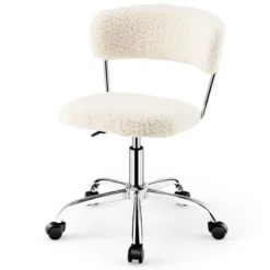 Costway Computer Desk Chair Adjustable Faux Fur Office Chair Swivel Vanity Chair -Costway GUEST c8dd3cd1 17f8 4b06 a18a 92127628bc0f