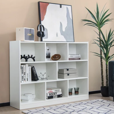 Costway 3-tier Open Bookcase 8-Cube Floor Standing Storage Shelves Display Cabinet White 3 Costway 3-tier Open Bookcase 8-Cube Floor Standing Storage Shelves Display Cabinet White