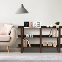 Costway 59'' 3 Tier Console Table With Storage Wooden Sofa Entryway Table Brown Walnut 12 Costway 59'' 3 Tier Console Table With Storage Wooden Sofa Entryway Table Brown Walnut -Costway GUEST c905fdb8 0b11 4255 9b57 6bdd74097b7c