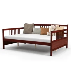 Costway Full Size Daybed Frame Solid Wood Sofa Bed For Living Room Bedroom White/Cherry 22 Costway Full Size Daybed Frame Solid Wood Sofa Bed For Living Room Bedroom White/Cherry -Costway GUEST c94636e8 8424 46dd bce6 f174a327082e