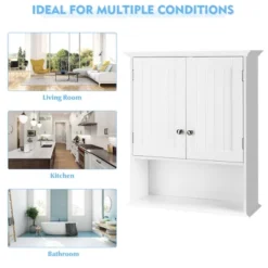 Costway Wall Mount Bathroom Cabinet Storage Organizer Medicine Cabinet White -Costway GUEST c959c625 cb3a 4873 a22e cd95d8efa42f